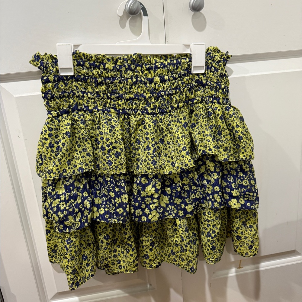 Current Air Floral Mini Skirt - Navy and Lime